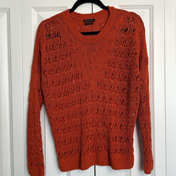 MASSIMO DUTTI orange knit sweater - Picture 2 of 7